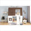 Structure de lit superposé simple pour chambre d'enfant en bois massif blanc et blanc avec conception de maison avec échelle de toit et glissade