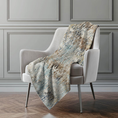 Addison Machine Washable Sherpa Soft Abstract Throw Blanket