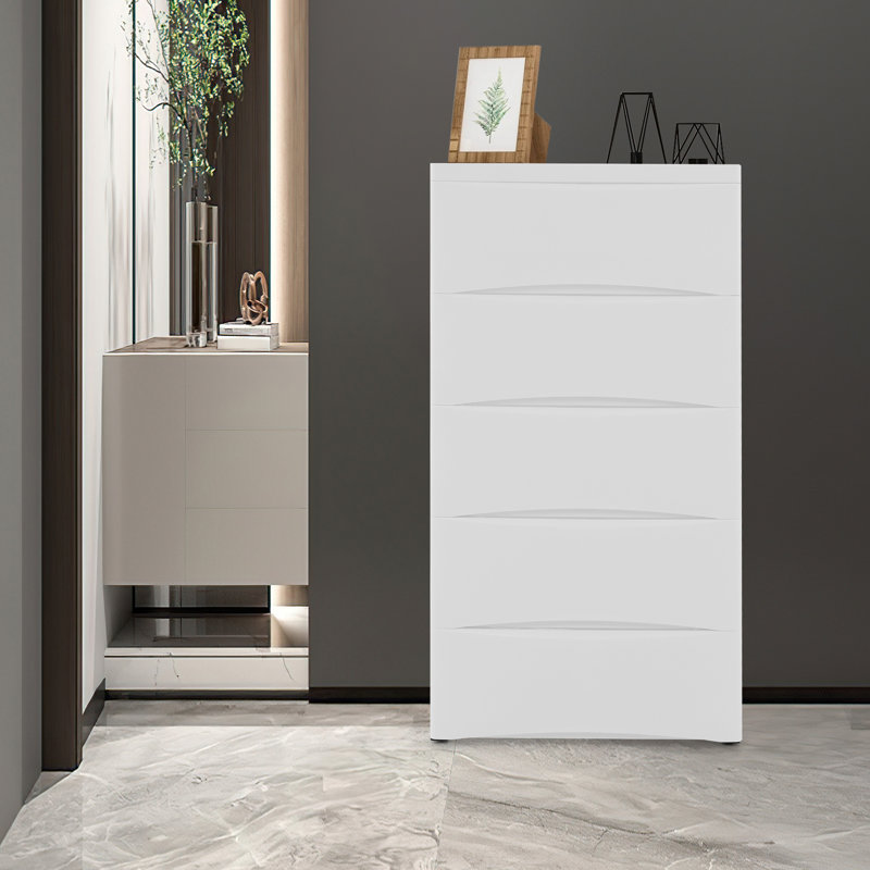 Simplistic 5-drawer lingerie chest of drawers, Blanc