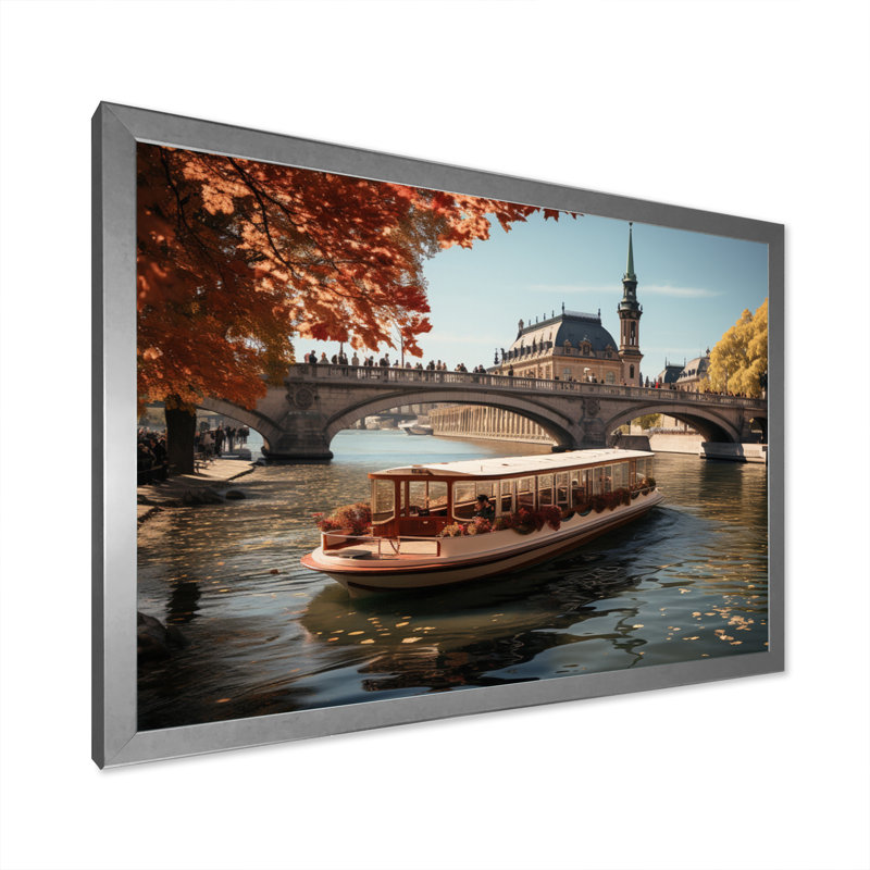 «Copenhagen Danemark Canal City III», reproduction sur toile, H 30 po x l 40 po x P 1,5 po, Cadre simple argenté