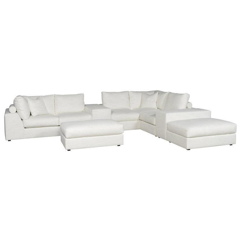 Lucca Sectional, Kipri Snow Polyester Blend