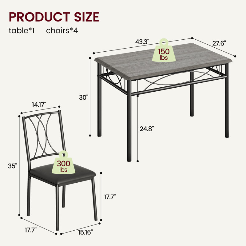 Dining Set, Gray