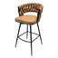 Tabourets de bar 28 po en cuir technique (de 2). 360 pivotant, confortable. Base en métal pour la cuisine, le bar, le café, 2 tabourets. Cuir, siège pivotant avec glissade en caoutchouc. Îlot de cuisine, restaurant, café