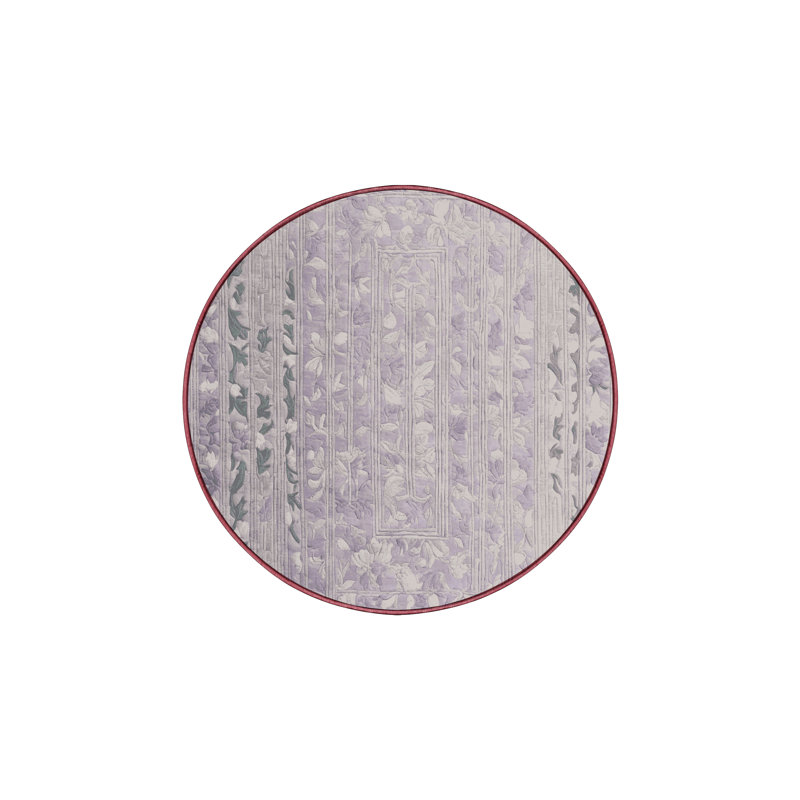 Machine Washable Beige Area Rug, Round 5'