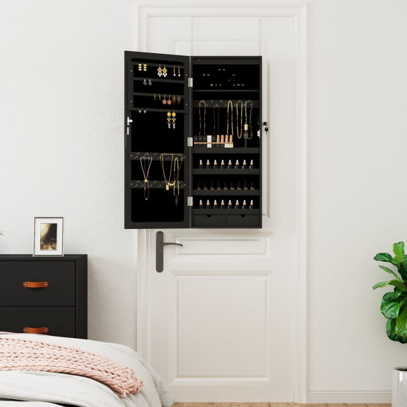 Mylesha Jewelry Armoire, 90cm H x 37.5cm W, Black