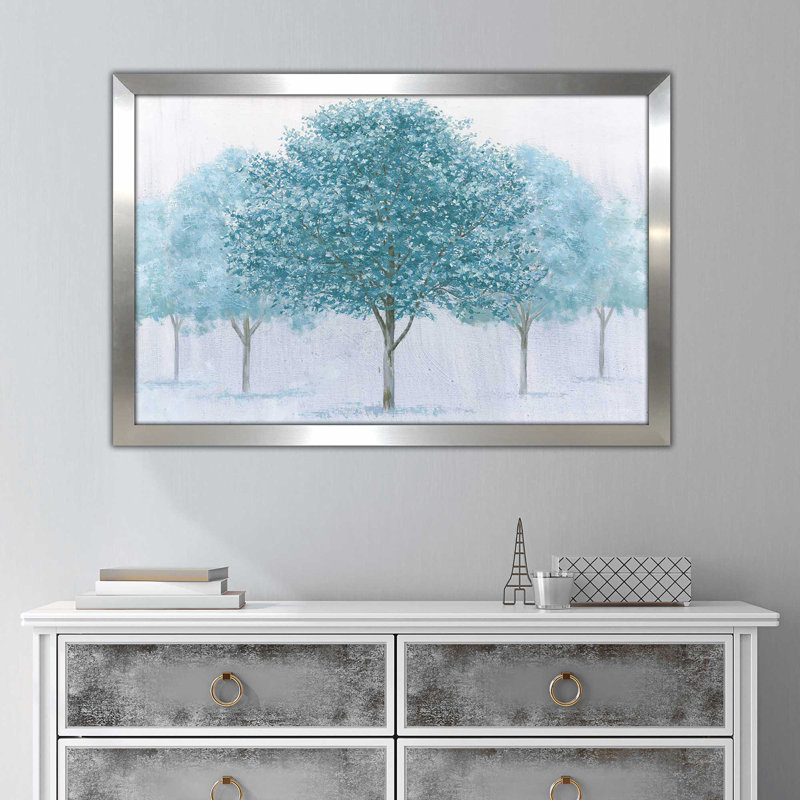 Peaceful Grove - Peinture, Encadrement argenté, H 21,5 po x l 27,5 po x P 0,75 po
