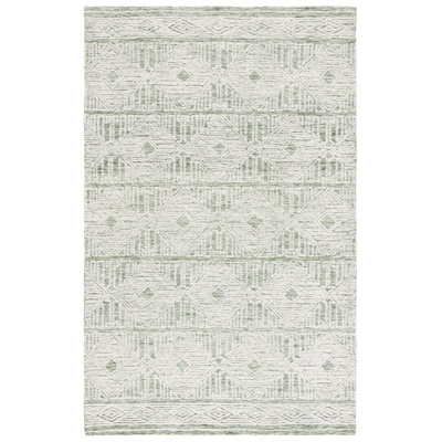 Pine Hand Tufted Wool;Cotton Geometric Rug