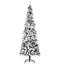 Crayon arbre de Noël artificiel enneigé avec branches de pin réalistes, pommes de pin, baies rouges, ouverture automatique-347651271