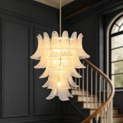 Kethe 12-Light Dimmable Tiered Chandelier 