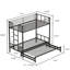 Lit simple escamotable en métal avec garde-corps et échelle intégrée, structure convertible peu encombrante