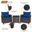 Ensemble de conversation en rotin de trois articles avec coussins-64417750