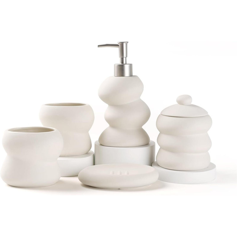 Irregular Shaped Small Bathroom Set With Complete Accessories