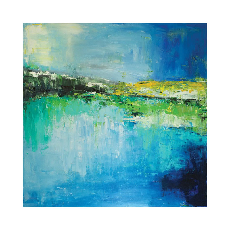 Lake Of Memories by Shalimar Legaspi - Floater Frame Painting on Canvas, Wrapped Canvas, 93.98 cm H x 93.98 cm W x 1.91 cm D