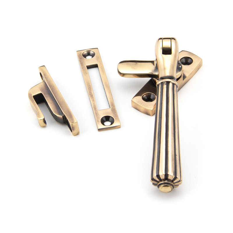 Locking Hinton Fastener Door Accessory, Polished Bronze