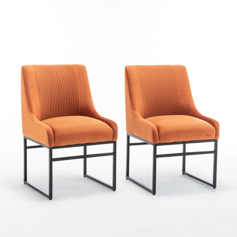 Chaise d'appoint en velours Seymore, Orange