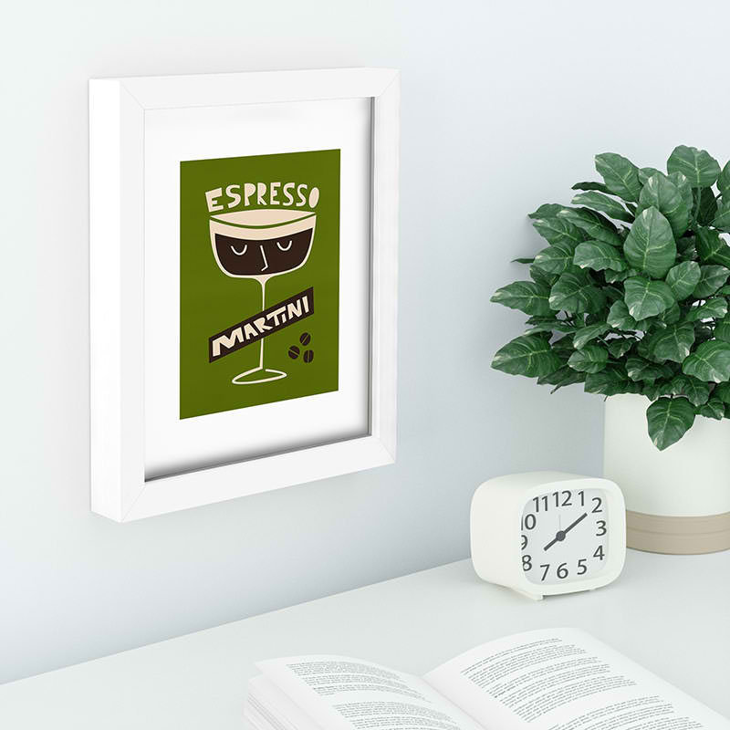 «Trinx Espresso Martini» par Mark Scott-Davies, reproduction d'art encadrée encadrée, 8 po x 10 po, L 10 po x H 8 po