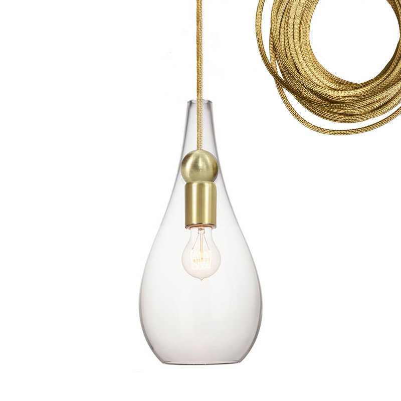 Earth 1 - Light Pendant, Gold/Black, Seed, 18" H x 8" W x 8" D