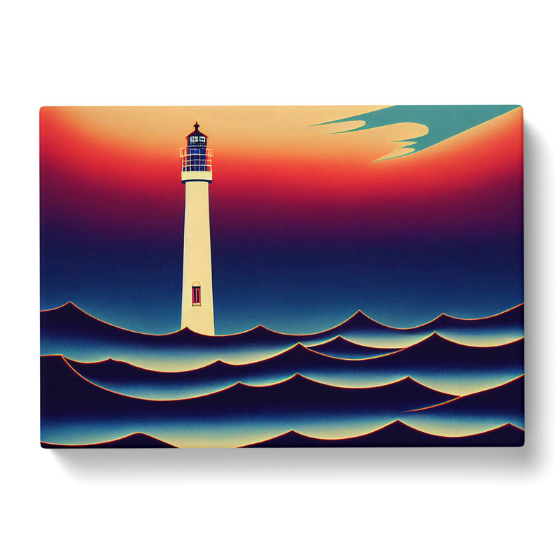 Deco Lighthouse - Wrapped Canvas, 50cm H x 76cm W x 3cm D