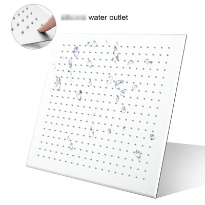 Pomme de douche à pluie haute 16 pouces - Acier inoxydable 304, angles réglables, corrosif, nickel brossé, très grand 16 po, surface réglable à 360 °