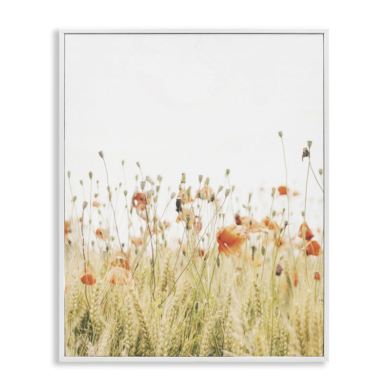 Az-316, impression de coquelicots encadrée, H 20 po x l 16 po x P 1,5 po, Giclée encadrée blanc bord de mer
