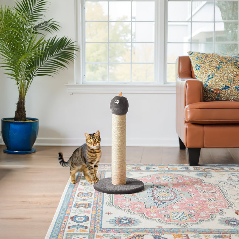 Grattoir 22 "en forme de monstre - Grattoir durable en sisal pour grands chats et chatons, Gris