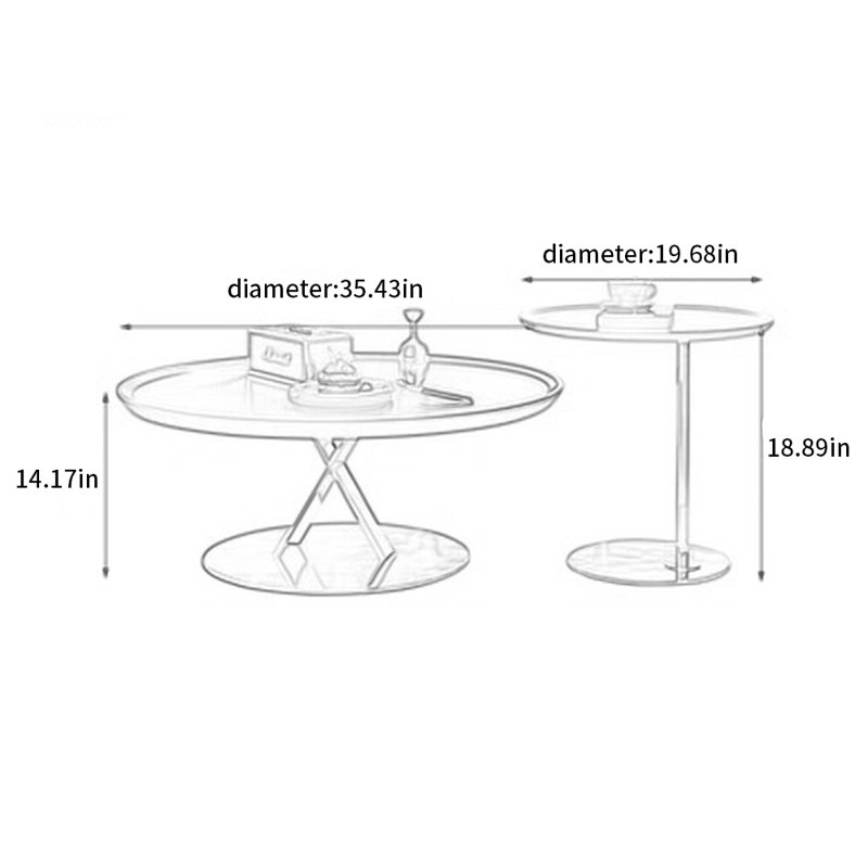 Table basse rétro Crème, H 14,7 po x L 35,43 po x l 35,43 po