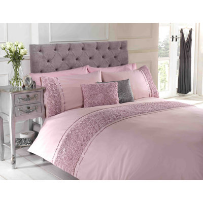 Yolanda Cotton Blend, Polyester Solid Colour Duvet Cover with Pillowcases