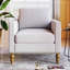 Fauteuil d'appoint en lin Aizlee Classic avec garniture cloutée bronze-1633434630