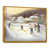 Toile avec cadre flottant or