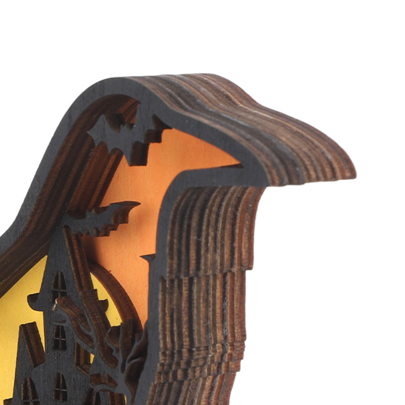 Ornement en bois sculpté avec lumières 3D