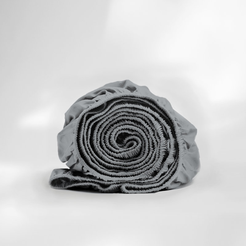 100% Cotton Machine Woven Fitted Sheet, Grey, Super King (6')