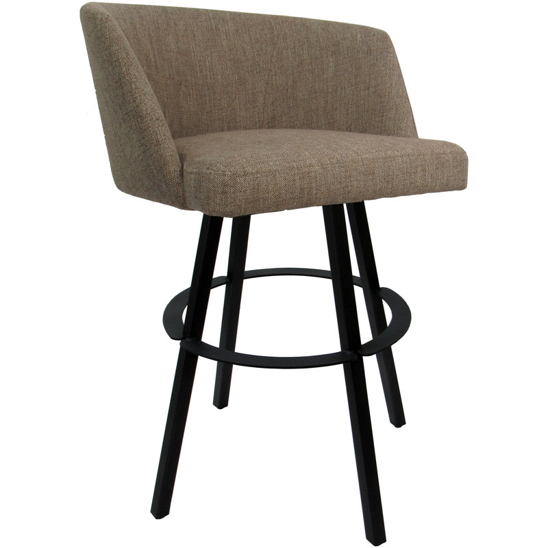 Labawld Swivel Counter Metal Stool On Warren Base, Beige/Black