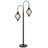 6W x 2 Valence pine wood/metal floor lamp with diamond shape shade. 6W Edison style LED bulbs are included.