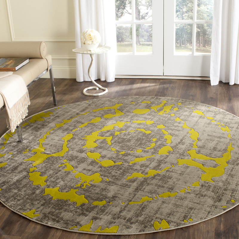 Tapis à motif abstrait Deasia Porcello, Rond 6 pi 7 po