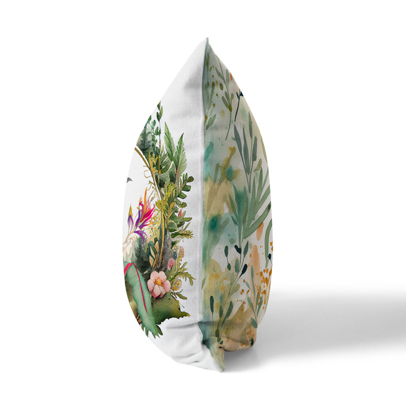 Coussin Winged Flora Fusion Broadcloth, H 16 po x l 16 po