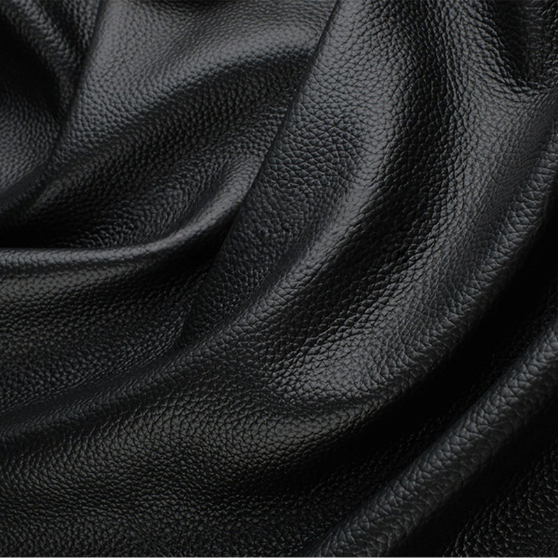 Black Genuine Leather Modular Sofa cushion couch