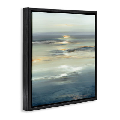 Abstract Tranquil Nautical Sunrise Framed Floater Canvas Wall Art by Lisa Ridgers