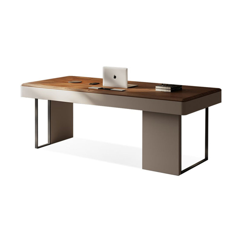 Burlywood Rectangular Manufactured Wood Writing desk with drawers desk, 29.53" H*70.87" W*27.56" D