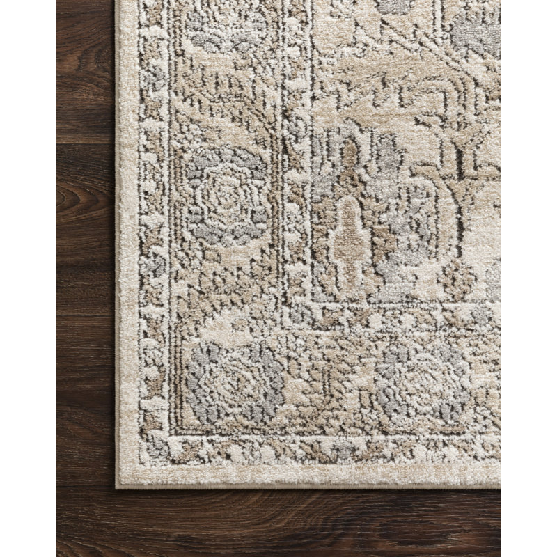 Tapis oriental ivoire / sable Sagefield, Tapis de couloir 2 pi 8 po x 10 pi 6 po
