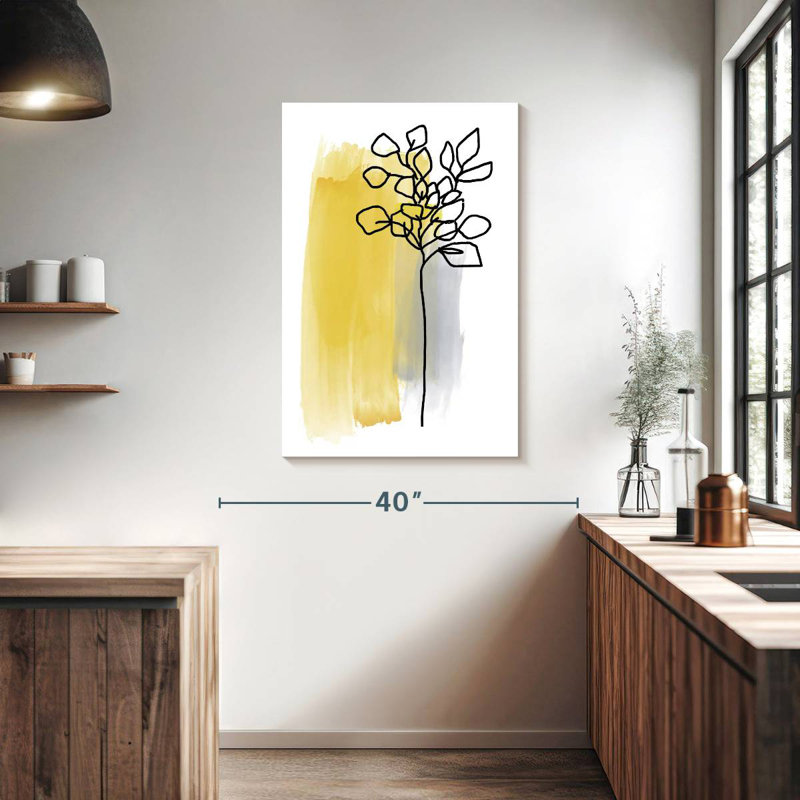 Harnek botanique en gris II, H 39 po x l 26 po