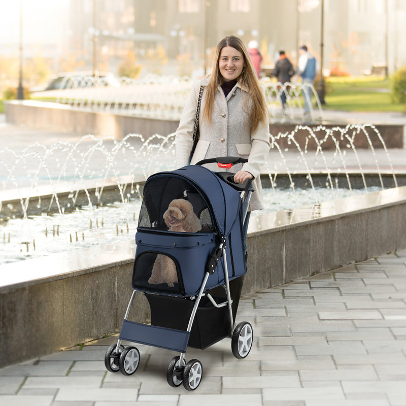 Foldable Pet Stroller, Navy