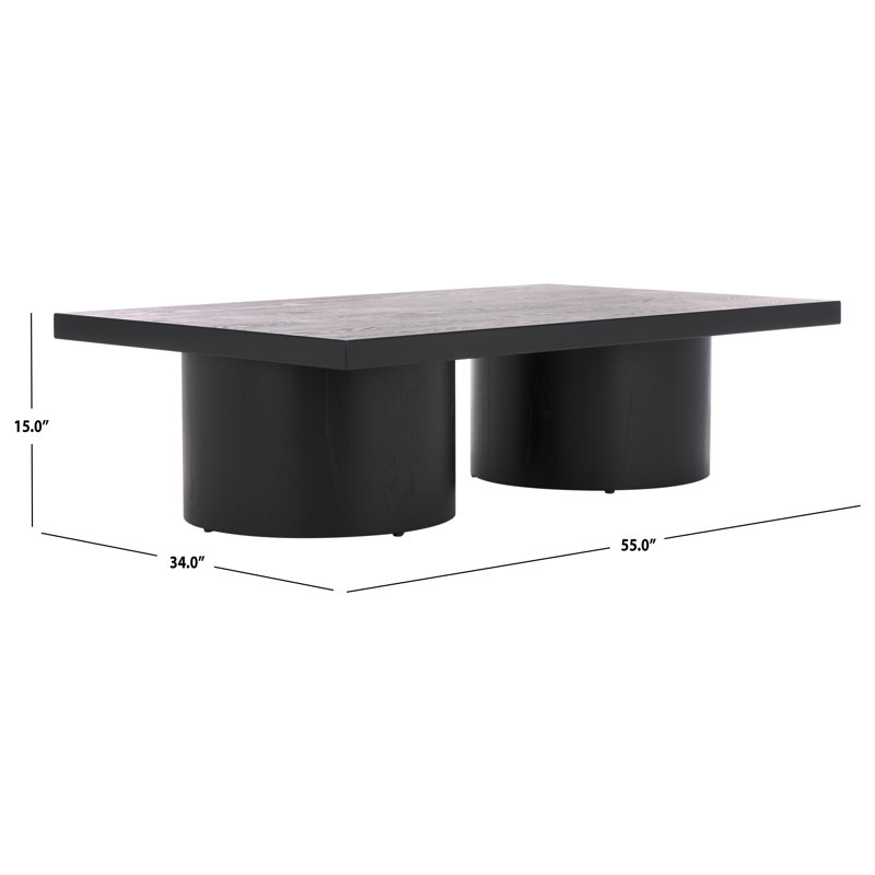 Hidalgo Solid Wood Single Coffee Table, Black