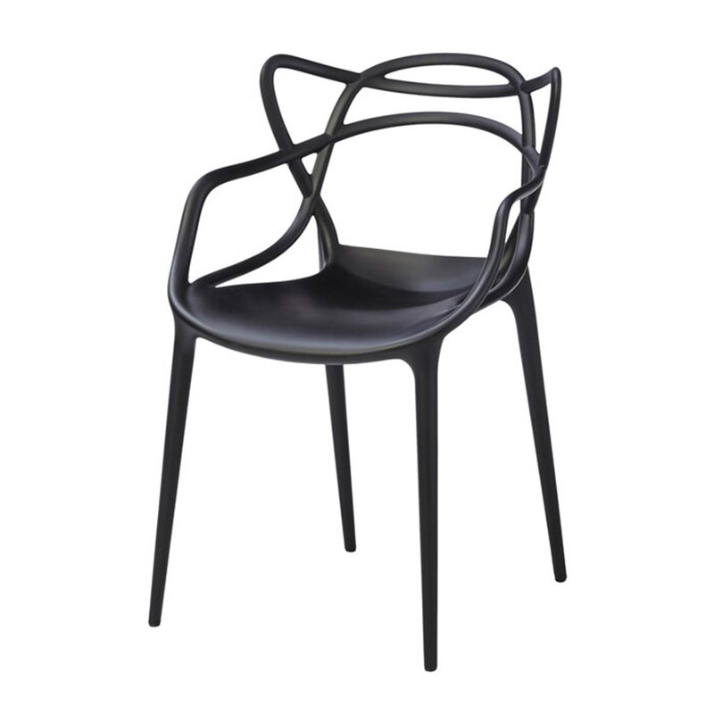 Fauteuil empilable Monte, Noir, 4