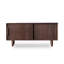 Armoire à chaussures Mid-Century moderne en bois massif avec portes cannelées et pieds fuselés-726782278