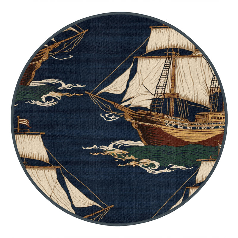 Tapis nautique lavable, Rond 5 pi