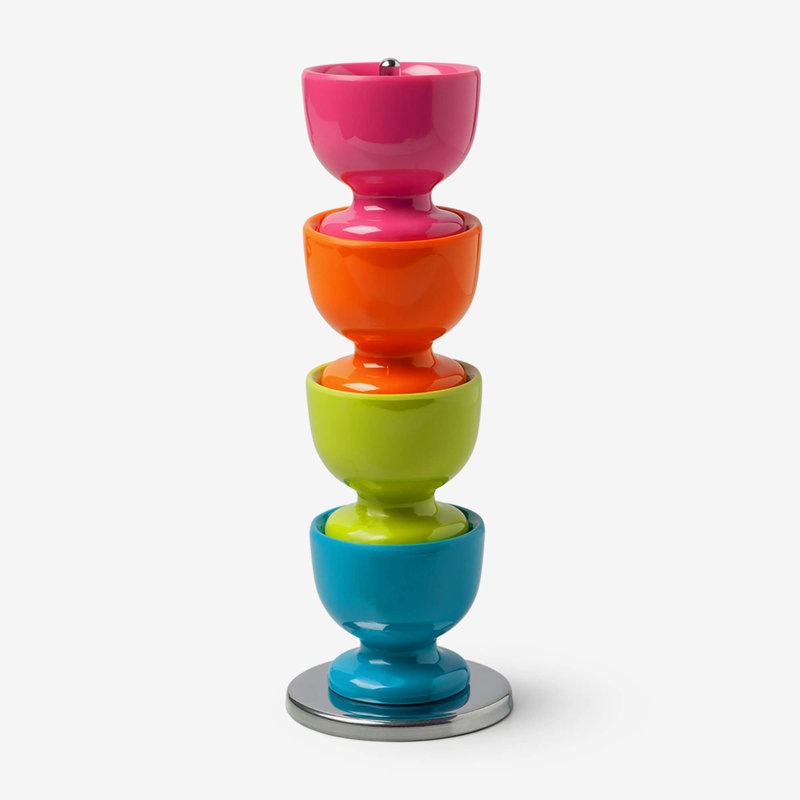 Melamine Stacking Egg Cup Set, Multi Colour
