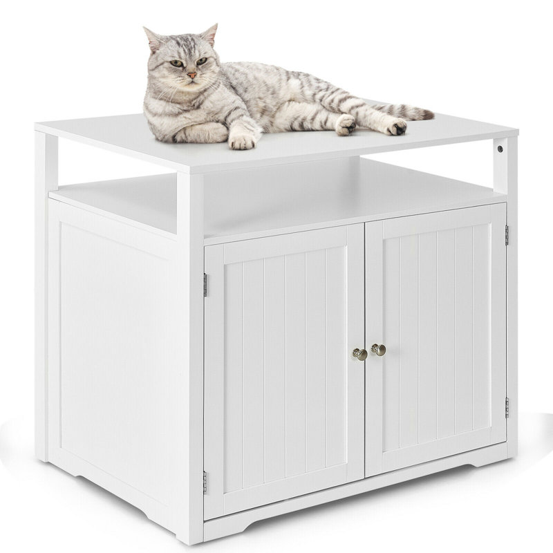 Bac à litière pour chat en bois avec couvercle de rangement pour animaux de compagnie Murphy Pet ™ d'AucielloTucker Murphy