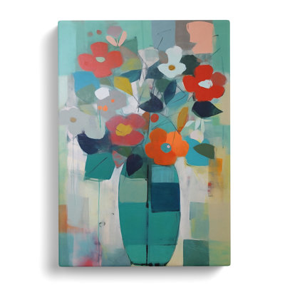 Mid Century Modern Flowers Vol.5 - Wrapped Canvas