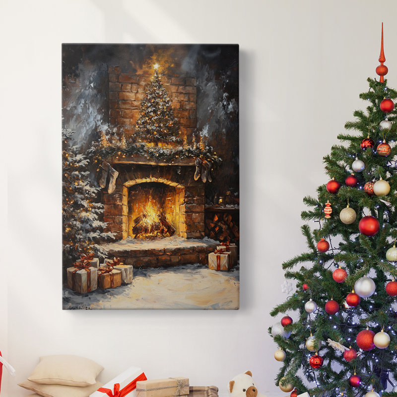 Art des Fêtes de Noël - Toile tendue avec châssis Dxxxx, H 48 po x l 32 po