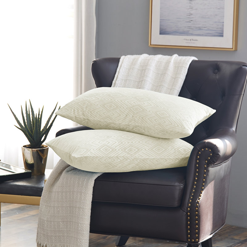 Housse de coussin rectangulaire en velours Ikat, Gardenia